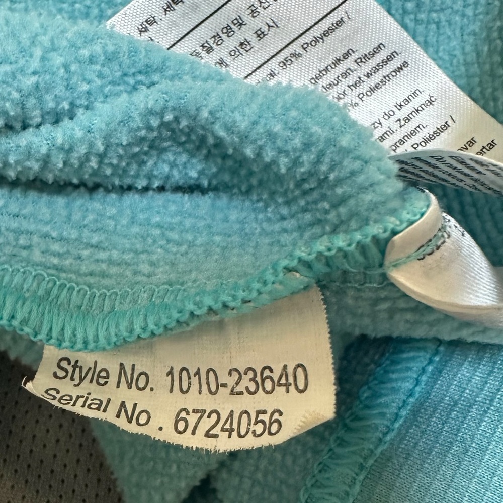 Mammut Women’s Calispell Fleece Hooded Jacket Light Pacific Melange Aqua UPF 50+ - Picture 11 of 14